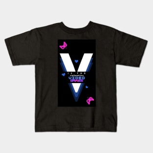 valentines day boys kids son v is for video games gamer t-shirt Kids T-Shirt